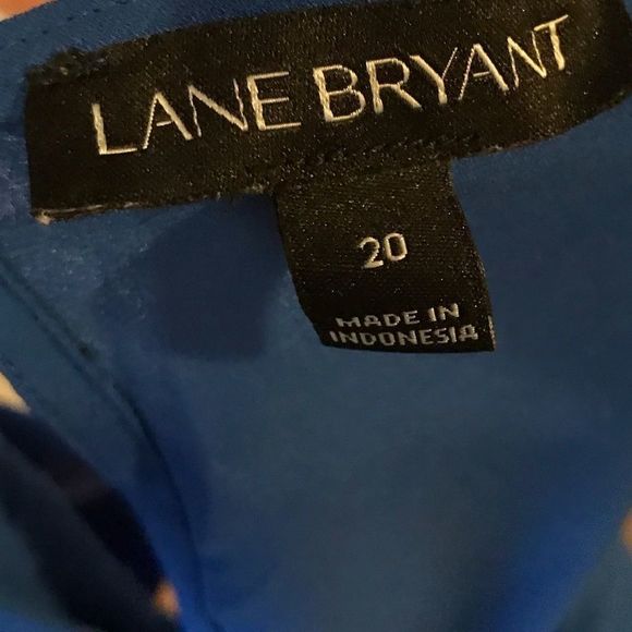 LANE BRYANT 20 Cobalt Blue cold shoulder long sleeve top keyhole back - Picture 3 of 9